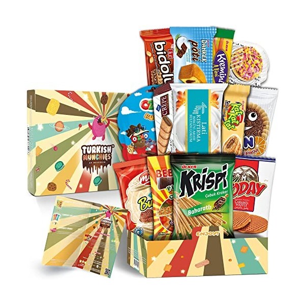 Boîte à bonbons midi avec 13 collations | Bonbons américains et japonais similaires American Candy Box | Boîte à collations d