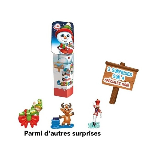 Oeuf KINDER Surprise 20g - Traditionnel étui de 4 oeufs Edition Spéciale Noël - Nouvelle version 2022/2023 - Létui de 4 oeuf