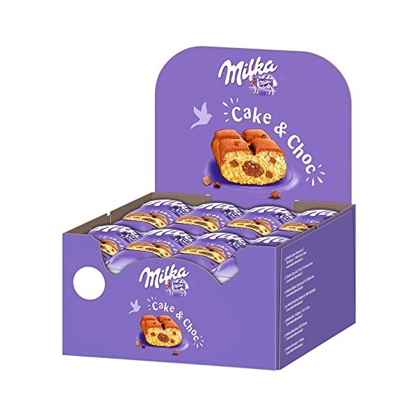 Milka Choco Moo - Biscuit Nappé au Chocolat au Lait - Présentoir de 24 Paquets 40 g 