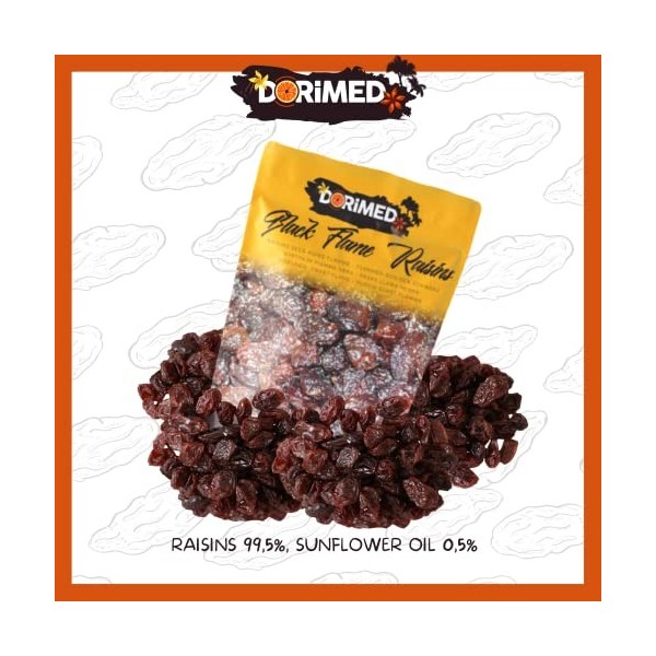 Raisins secs Noirs 1 Kg | déshydratés | Sans pépins et sans sucre | Idéal pour combiner avec du chocolat ou comme collation |