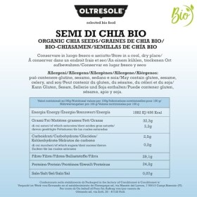 Oltresole - Graines de chia bio 1 kg - graines crues bio, superaliment protéiné sans additifs, source de protéines et de fibr