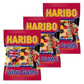 HARIBO Wine Gums, Lot de 3, Caoutchouc&nbsp;-&nbsp;Babyours&nbsp;-&nbsp;Vin en Caoutchouc, Fruit Caoutchouc en Sachet, Pochette, 200&nbsp;g