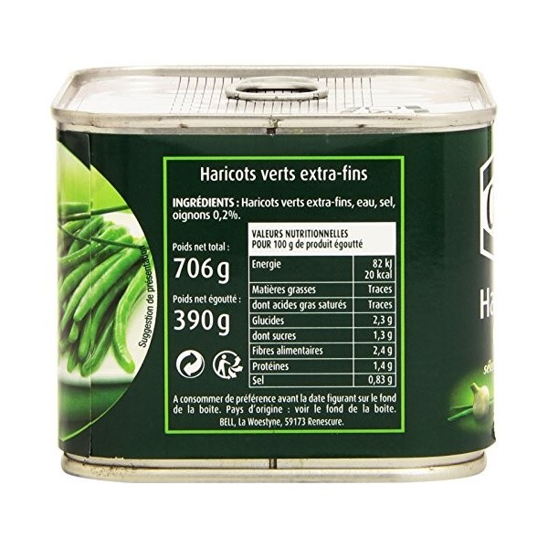 Cassegrain Haricots Verts Extra Fins La Boîte de 390 g