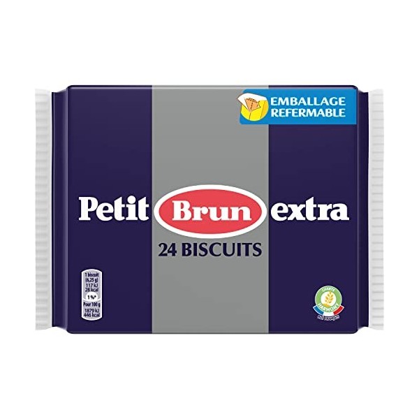 Petit Brun Extra - Biscuit Aromatisé à la Vanille - Sachet Fraîcheur - 6 Boîtes de 24 Biscuits 150 g 