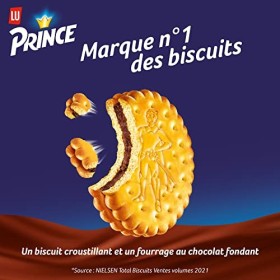 Prince de LU Chocolat - Biscuit Fourré Goût Chocolat - Au Blé Complet - Idéal pour le Goûter - Lot de 12 Paquets de 300 g