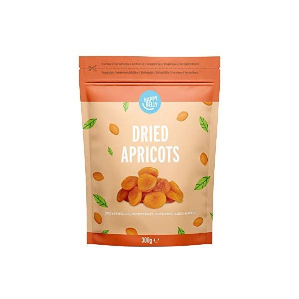 Marque Amazon - Happy Belly Abricots Secs, 300g, lot de 4