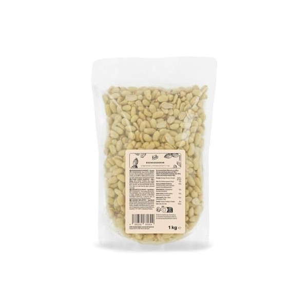 KoRo - Cacahuètes blanchies et crues sans sel 1 kg - Decortiquees, naturelles et sans additifs