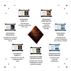 Lindt - Calendrier de lAvent EXCELLENCE - Assortiment de Chocolats au Lait et Noirs Extra-fins - Idéal pour Noël, 148 g