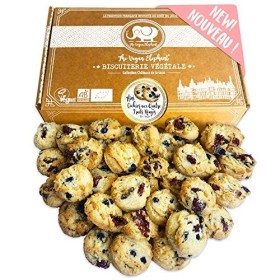 Mini Cookies Bio & Vegan aux 4 Fruits Rouges, Fabrication Française et Artisanale. 300g