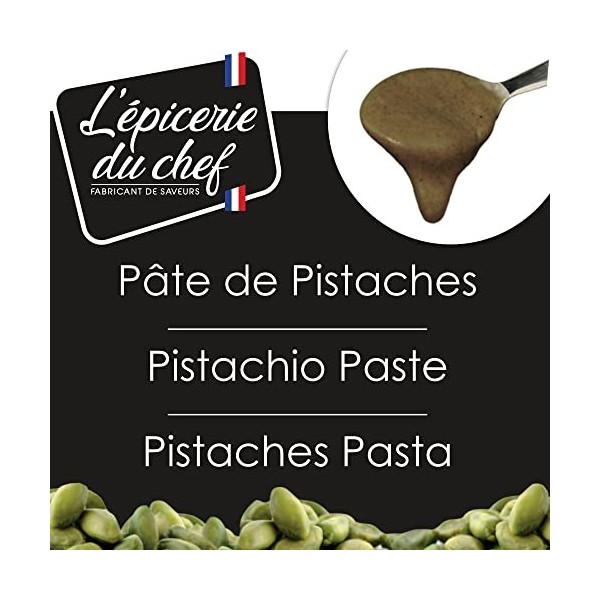 Épicerie du Chef - Pâte de Pistaches 200 g - Ingrédient Professionnel pour Pâtisseries, Desserts, Macarons, Entremets, Cakes,