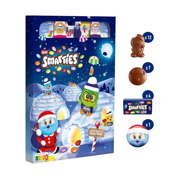 ‎Smarties - Nestlé Chocolats de Noël - Calendrier de lAvent chocolat au lait - 223 g