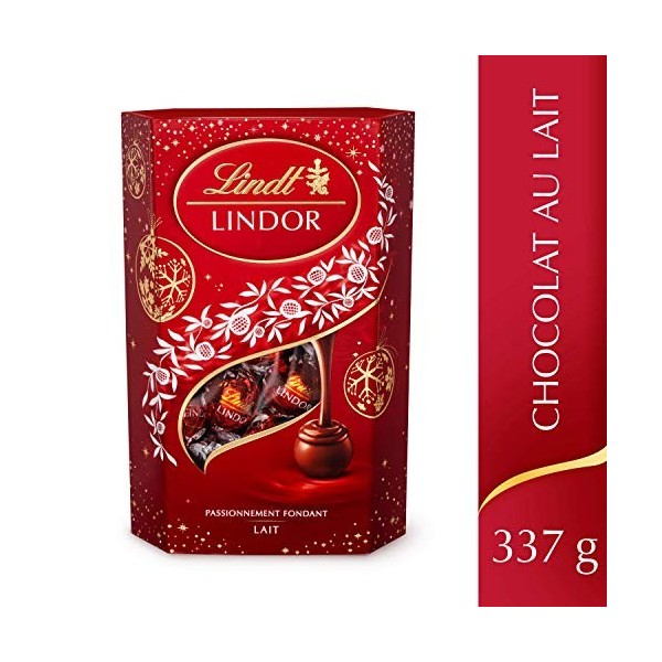 Lindt - Cornet LINDOR - Chocolats au Lait - Fondants & délicats - 337g