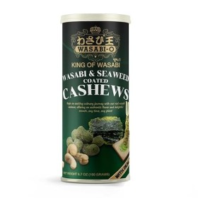 WASABI-O Noix de cajou enrobées dalgues et de véritables noix de cajou de 200 ml, délicieux croquant, collation gourmande au