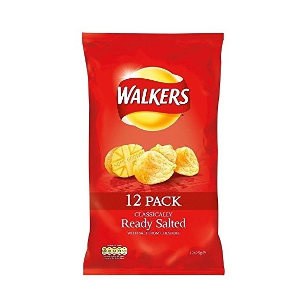 Walkers Crisps - Ready Salted 12x25g 