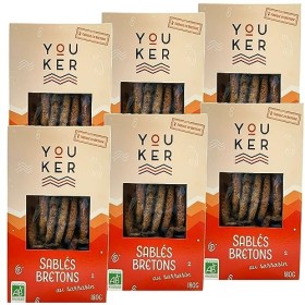 LOT 4 Boites de 180g Sablés bretons BIO - farine de sarrasin - fabrication artisanale bretonne - sans gluten* *traces possib