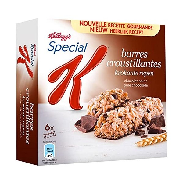 Special K Barre Céréales Chocolat Noir 129g lot de 3 