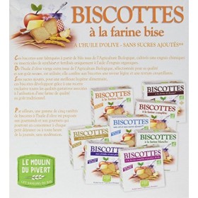 Moulin Pivert Biscottes a la Farine Bise 270 g - Bio - Lot de 6