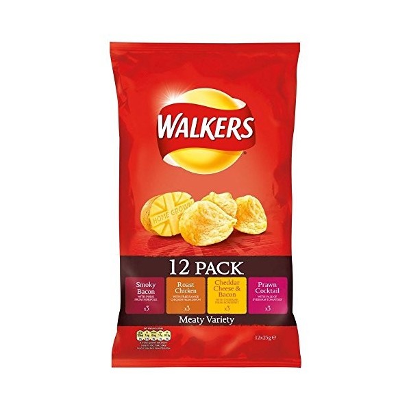 Walkers Crisps - Meaty Variety 12x25g 