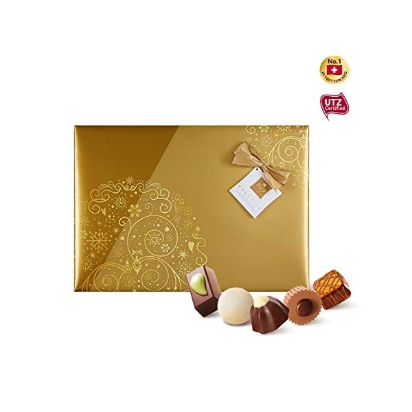 Frey Pralinés Prestige 258g - Assortiment de Pralines à Offrir - Emballage cadeau de Noël - Chocolat Suisse Certifié UTZ