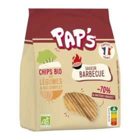 Chips BIO aux Légumes & Riz Complet au BARBECUE [Lot de 8 sachets de 70g] Marque PAPS - Fabriqué en France - Nutriscore A - 