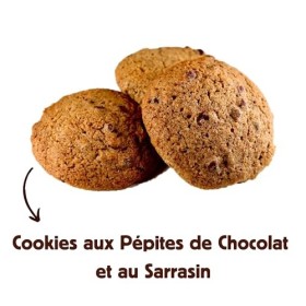 LOT 4 boites 180g COOKIES Chocolat BIO - farine de sarrasin - fabrication artisanale en Bretagne - sans gluten* * traces pos