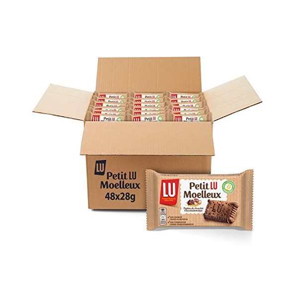 Petit LU Moelleux - Gâteau Nature - Idéal pour le Goûter - Carton de 48 Sachets 28 g 