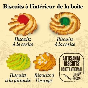 Biscuits italiens siciliens à la pate damande | Coffret cadeau 600 gr | Emballages scellés à portion unique | pour fruits ar