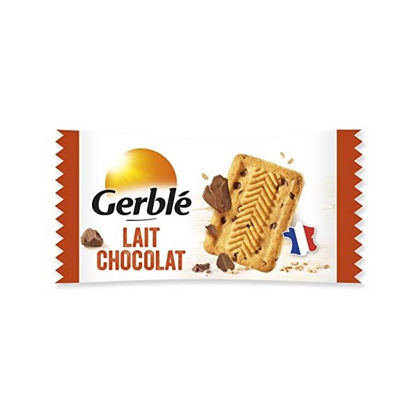 Gerblé Vitalité - Mini Biscuits Lait Chocolat - Allégé en sucre - Nutriscore C - Au Gerble de Blé - Sans Huile de Palme - 200