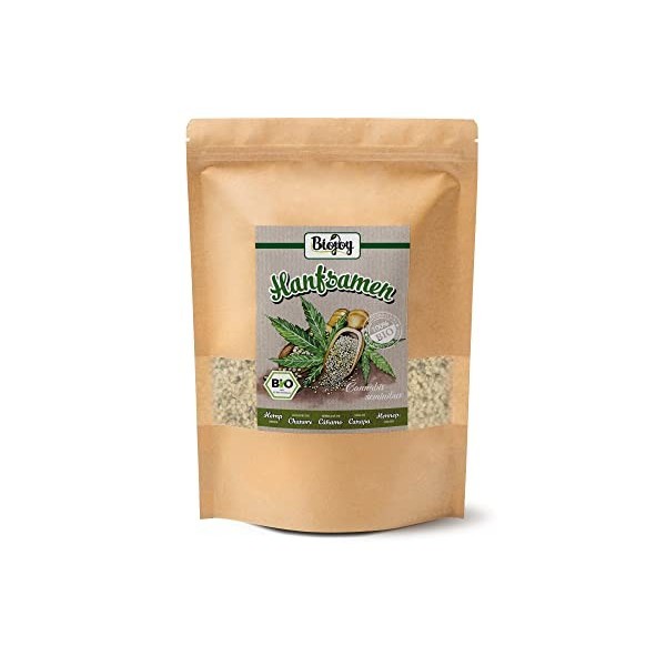 Biojoy Graines de chanvre BIO 1 kg , coeurs de graines de chanvre entièrement, naturel, sans additifs