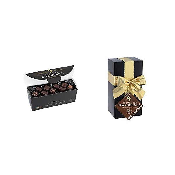 CHEVALIERS DARGOUGES Maîtres Chocolatiers Français Assortiment de Chocolats Noir 70% Ballton Dégustation 370 g & Assortiment
