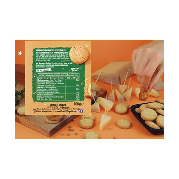 Michel et Augustin - Pack Biscuits apéritifs au fromage Beaufort AOP - Lot de 3