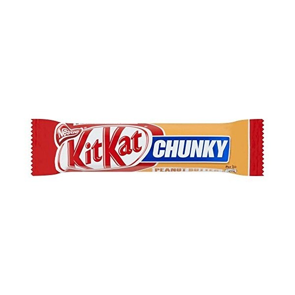 KitKat Chunky - Gaufrettes au chocolat au lait - goût beurre de cacahuète - 12 barres de 42 g