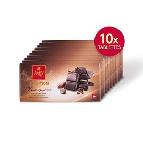 Frey 10x Tablette de chocolat Noir Special 72% 100g - Fabriqué en Suisse - 72% de cacao - Lot de 10 tablettes - Certifié UTZ 