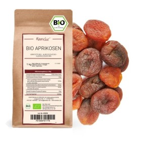 Kamelur abricots secs BIO sans additifs, non sulfurés et non sucrés, fruits tendres 1 kg Lot de 1 