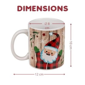 2 Mugs fond bois garnis de 20 chocolats KINDER Schokobons