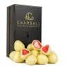 Chamball Fraises · Boîte de fraises enrobées de chocolat blanc belge artisanal · Bouchée exclusive aux fraises · Parfait à sa