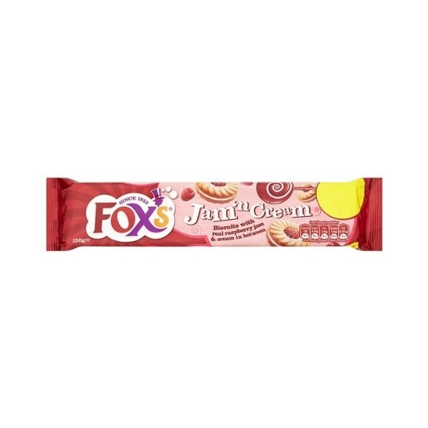 Foxs Jamn Cream Biscuits 150 g Boîte de 12