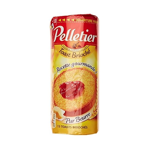 Pelletier Toast Brioché Recette Gourmande pur beurre le Paquet 150 g - Lot de 6