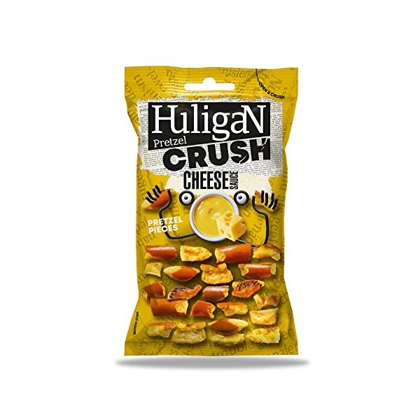 HuligaN Bretzel Crush, prêt à consommer, goûté dans une sauce au fromage, 18 x 65 g
