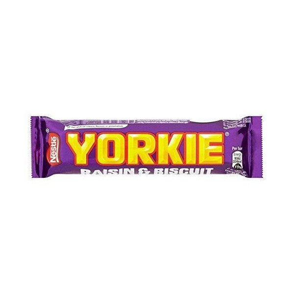 Nestlé - Barre de chocolat au lait Yorkie - raisins secs et biscuit - lot de 12 barres de 53 g