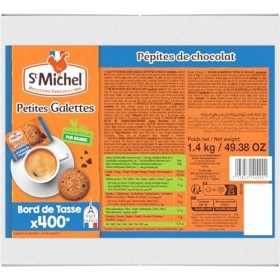 St Michel Petite Galette aux pépites de choco - Pack de 400 x 3,5g, 1.4 Kg