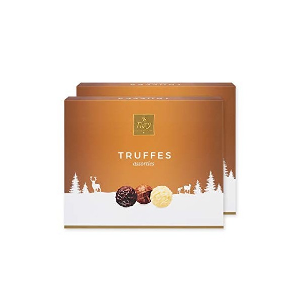 Frey Assortiment Duo 512g - Assortiment de Truffes de Chocolat Blanc, Noir et au Lait - Emballage cadeau de Noël - Chocolat S