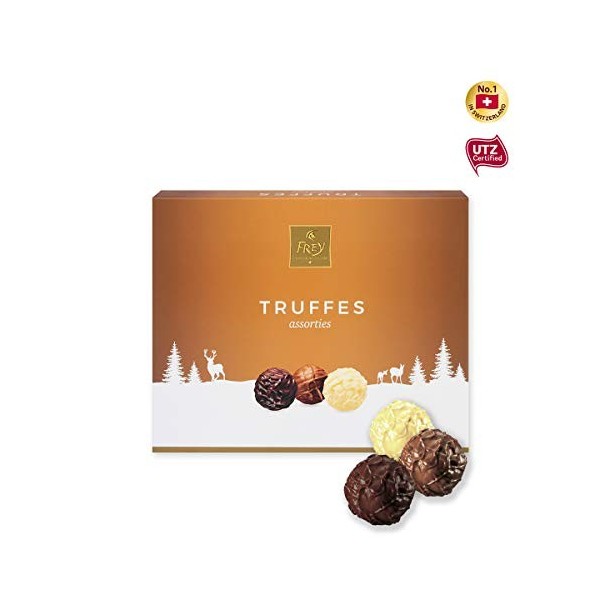 Frey Assortiment Duo 512g - Assortiment de Truffes de Chocolat Blanc, Noir et au Lait - Emballage cadeau de Noël - Chocolat S