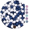 EinsSein 1kg Chocolat Dragees perles mariage Mix petit blanc-bleu marine brillant 1 cm - dragées baptême communion amandes fe