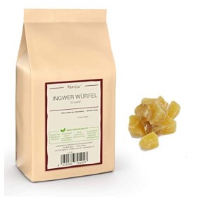1kg de dés de gingembre piquant - Cubes de gingembre sucré et confit de qualité supérieure, agréablement piquant et sans sulf