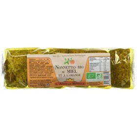 LAbeille Royale Nonnettes Bio Fourrées au Miel/à lOrange 6 x 150 g - Lot de 6