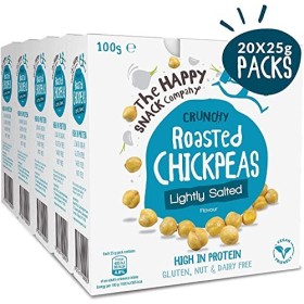 The Happy Snack Company Pois chiches rôtis, saveur légèrement salée casse-croûte santé, haute teneur en protéines, collations