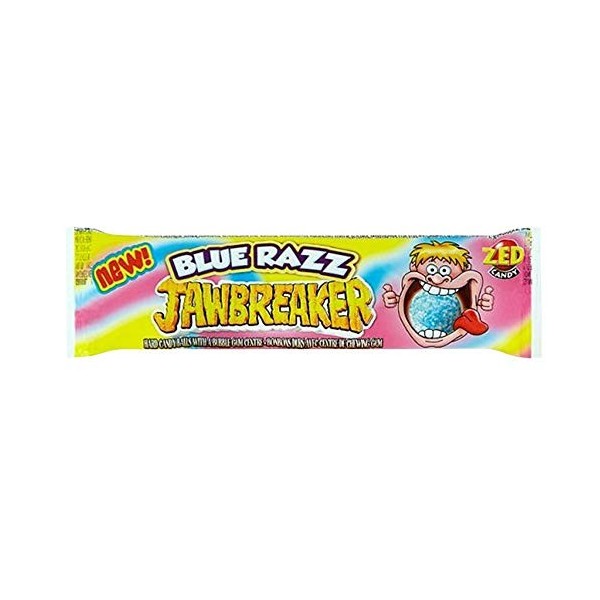 Blue Razz Jawbreaker Lot de 4 paquets de 30 boules en forme de bonbon Zed Candy