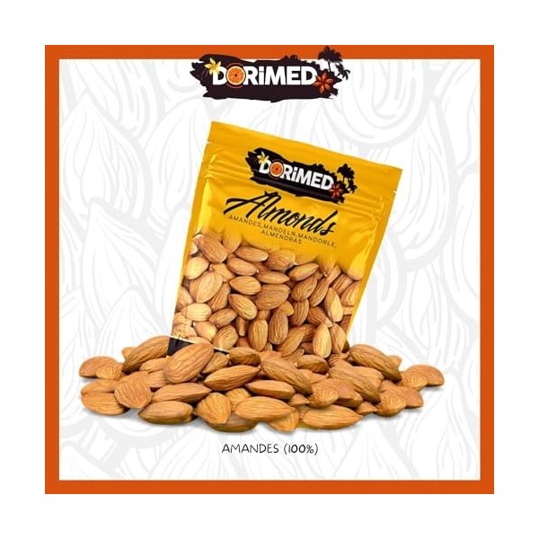 Amandes décortiquées 1 kg I Entieres et non salées I Naturelles I Noix Crues I Fruits Secs sans OGM I végétaliens et végétari