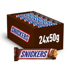 Snickers Bar au caramel et cacahuètes grillées enrobées de chocolat - 24 bars x50g 1200g 